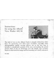 Zeiss Ikon Accessory - misc manual. Camera Instructions.